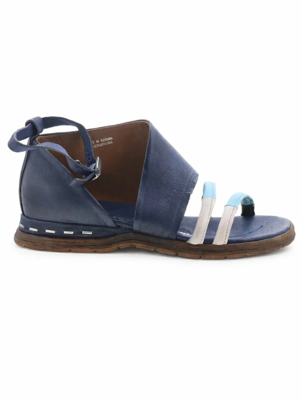 A.S. 98 Merv Leather Sandal Shoes Tornado Marina Grigio Blue US 7 Boho Grunge